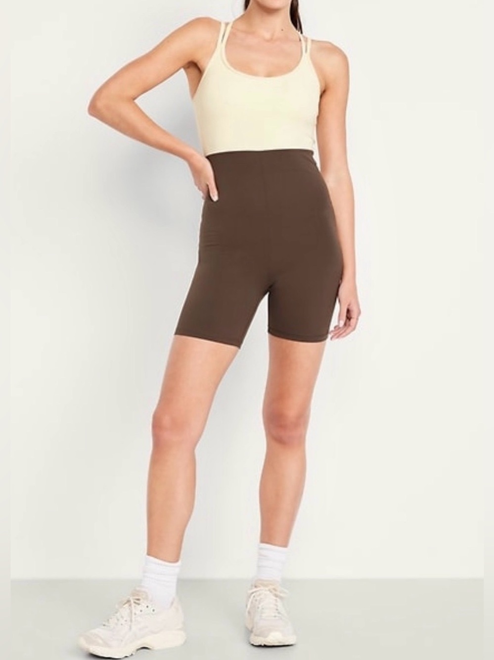 Old Navy Bodysuit in Brown & Cream
